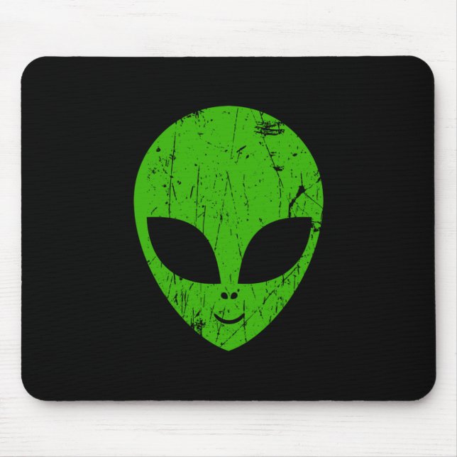 alien green head ufo science fiction extraterrestr mouse pad (Front)