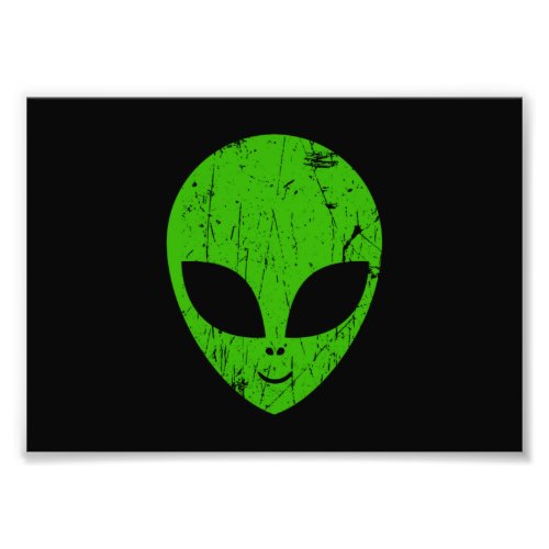 alien green head ufo science fiction extraterrestr photo print