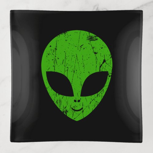 alien green head ufo science fiction extraterrestr trinket tray