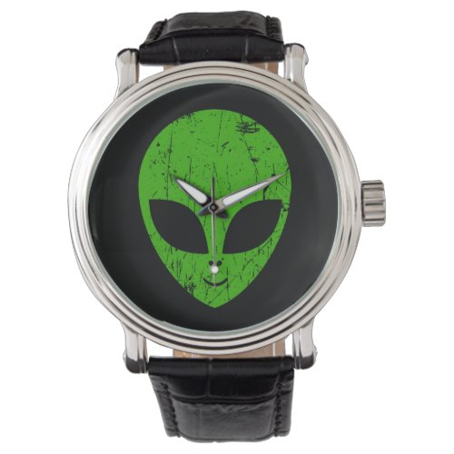 alien green head ufo science fiction extraterrestr watch