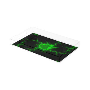 Alien Green Lightning Strikes in Pitch Black Acrylic Tray