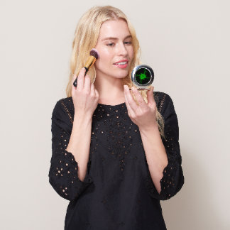 Alien Green Lightning Strikes in Pitch Black Compact Mirror