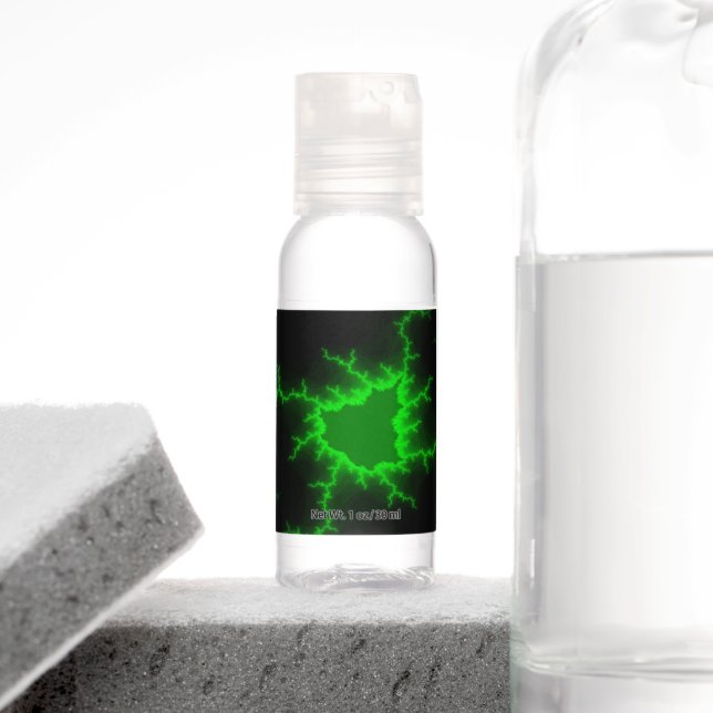 Alien Green Lightning Strikes in Pitch Black Hand Sanitizer (Insitu)