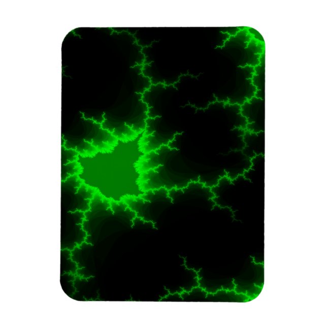 Alien Green Lightning Strikes in Pitch Black Magnet (Vertical)