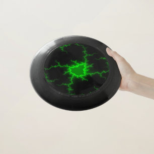 Alien Green Lightning Strikes in Pitch Black Wham-O Frisbee