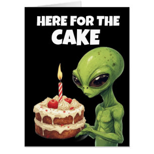 ALIEN GREEN MAN BIG BIRTHDAY GREETING Card