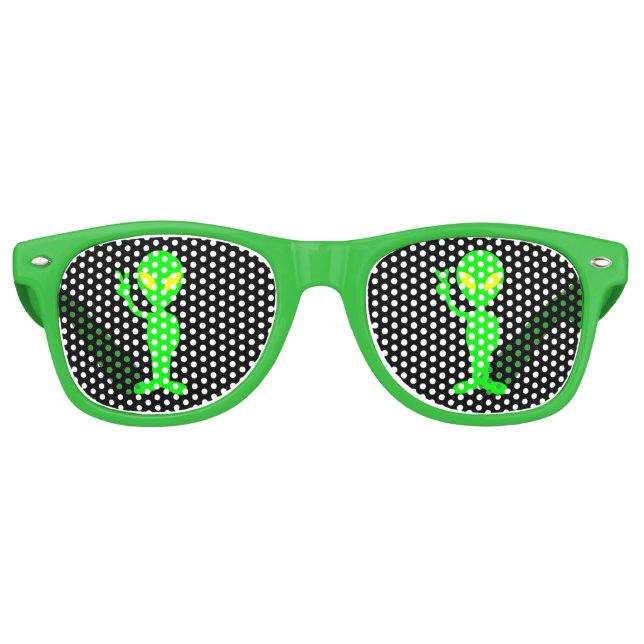 ALIEN GREEN MAN UFO NOVELTY SUNGLASSES SHADES (Front)