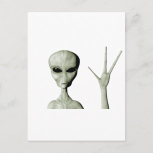 Alien greeting postcard