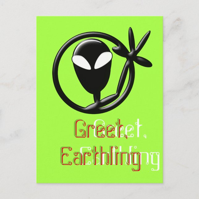 Alien Greeting Postcard (Front)