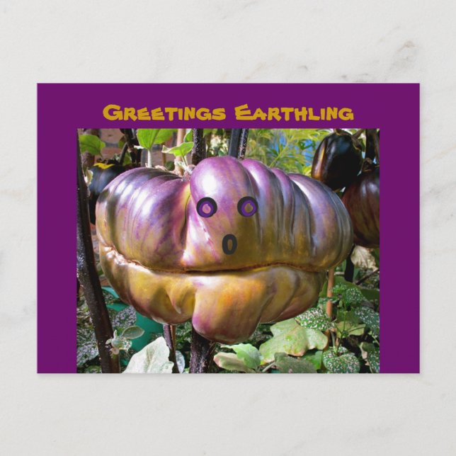 Alien Greetings Earthling funny Food Postcard (Front)