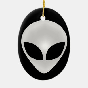 Alien Grey Head Ceramic Ornament