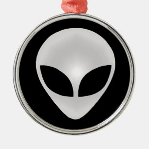 Alien Grey Head Metal Ornament