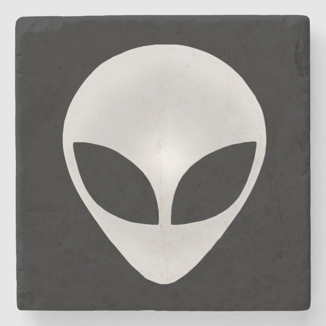 Alien Grey Head Stone Coaster (Front)