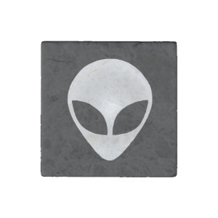 Alien Grey Head Stone Magnet