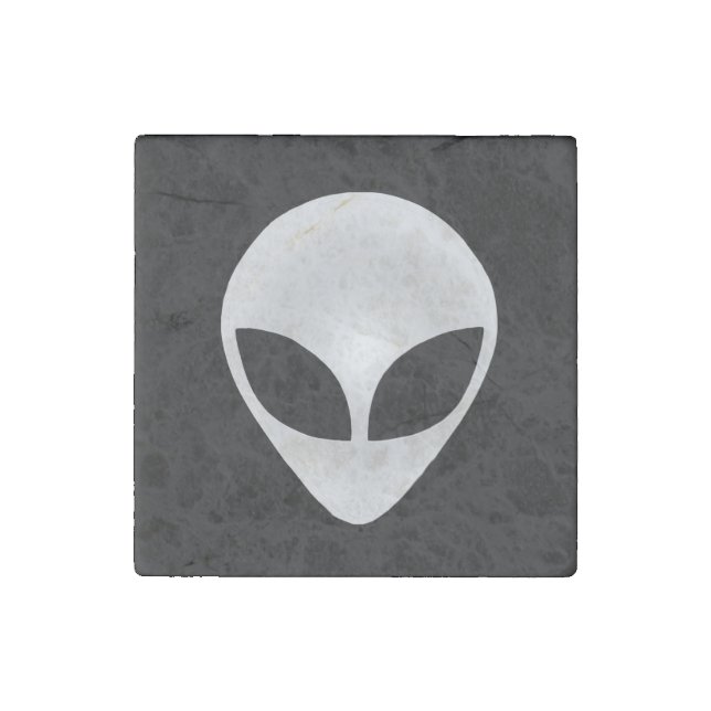 Alien Grey Head Stone Magnet (Front)