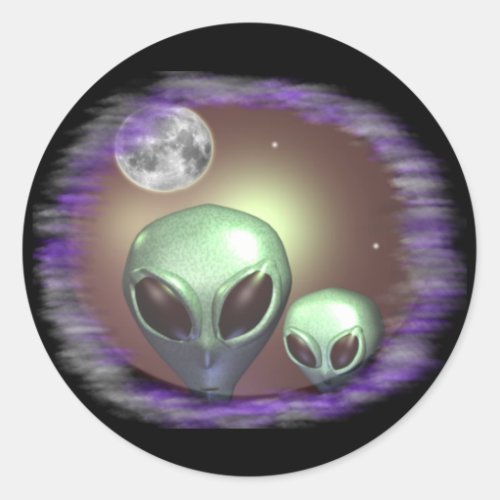 Alien Greys Items Classic Round Sticker