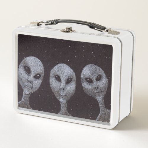 Alien Greys Metal Lunch Box