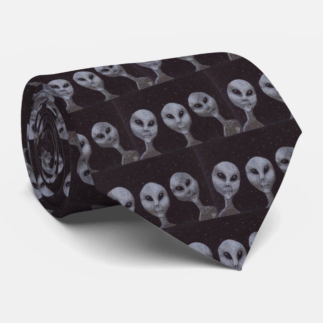 Alien Greys Neck Tie (Rolled)