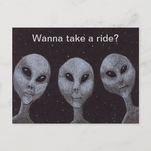 Alien Greys Postcard