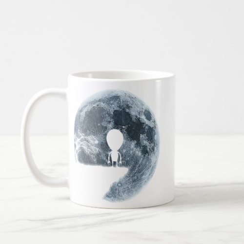 Alien Halloween Costume Moon Silhouette Creepy  Coffee Mug