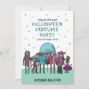 Alien Halloween Costume Party Kids Space Fun Invitation