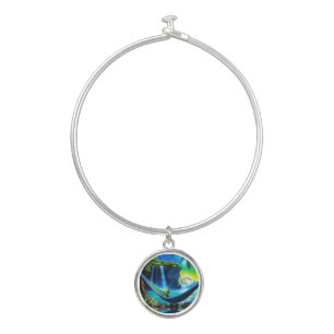 Alien Hammock on Beach Vacation Bangle Bracelet