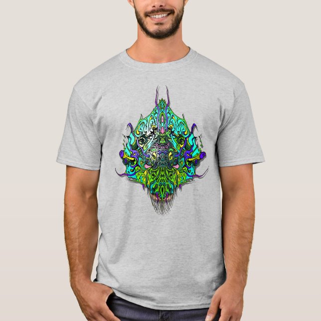 Alien Head - Aqua T-Shirt (Front)