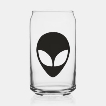 Alien Head Can Glass by JerryLambert at Zazzle