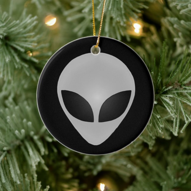 Alien Head Ceramic Ornament (Tree)