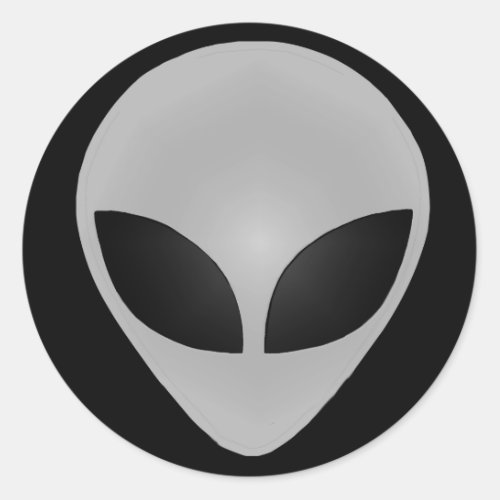 Alien Head Classic Round Sticker