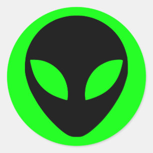 Alien Head Classic Round Sticker
