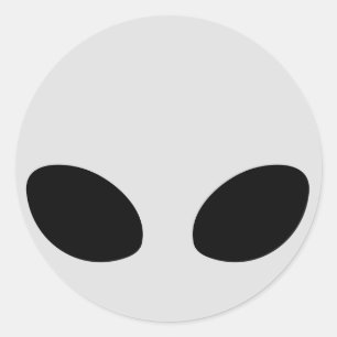 Alien Head Classic Round Sticker