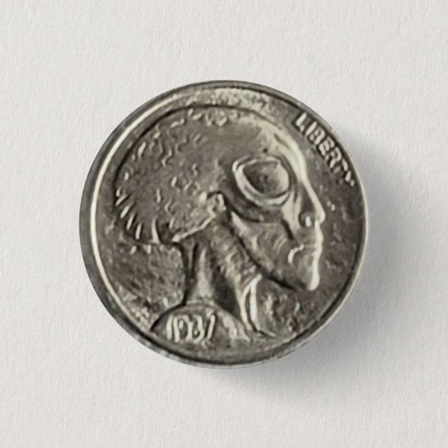 Alien Head Coin Button (Front)