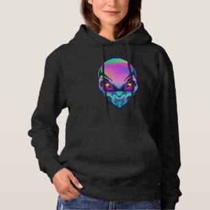 Alien Head Colorful Alien Rave Believe Ufo Men Wom Hoodie