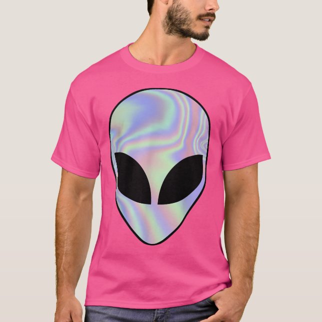 Alien Head Colorful Alien Rave T-Shirt (Front)