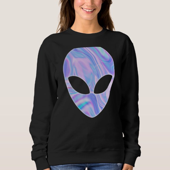 Alien Head Colorful UFO Sweatshirt (Front)