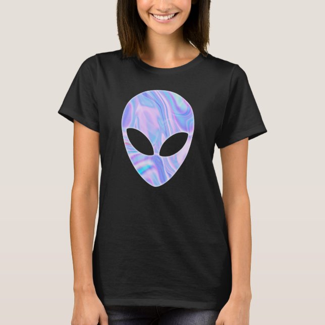 Alien Head Colorful UFO T-Shirt (Front)