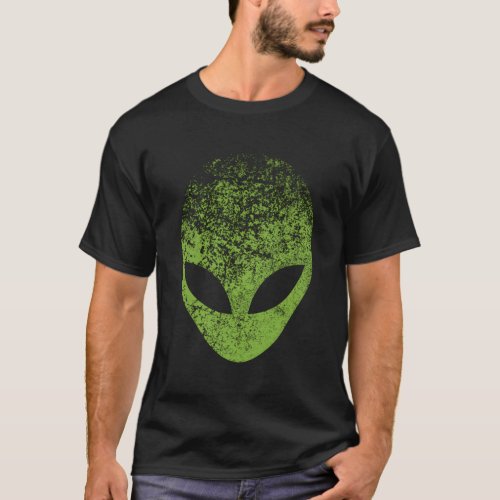 Alien Head Distressed Green Alien Face Area 51 Ros T_Shirt