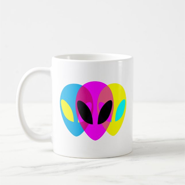 Alien head extraterrestrial tryptic  coffee mug (Left)