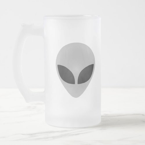 Alien Head Frosted Glass Beer Mug