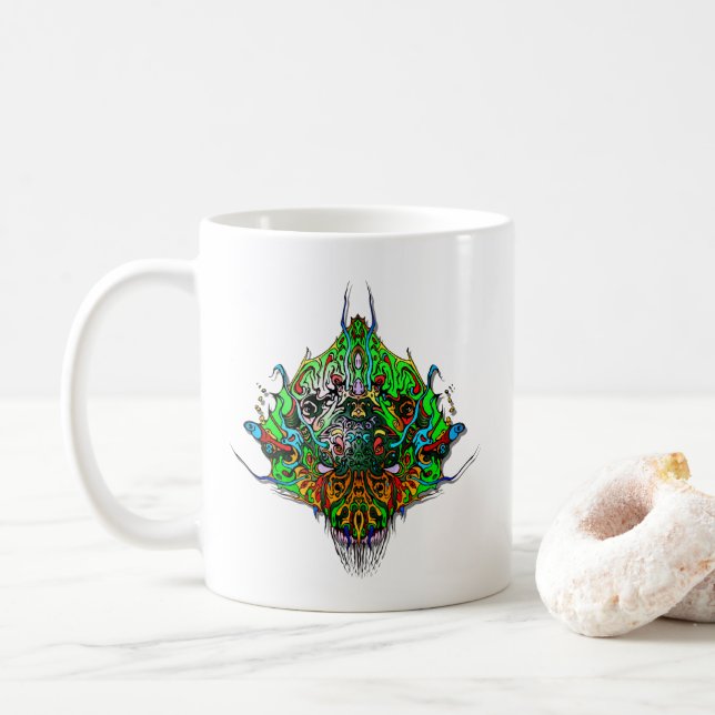 Alien Head - green Coffee Mug (With Donut)