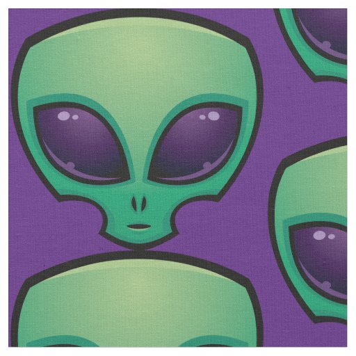 Alien Head Icon Fabric