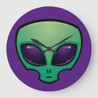 Alien Head Icon Large Clock