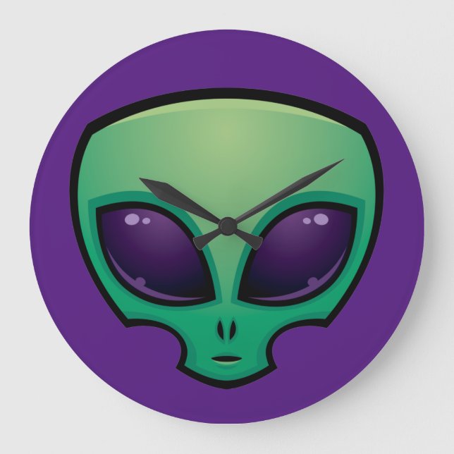 Alien Head Icon Large Clock (Front)