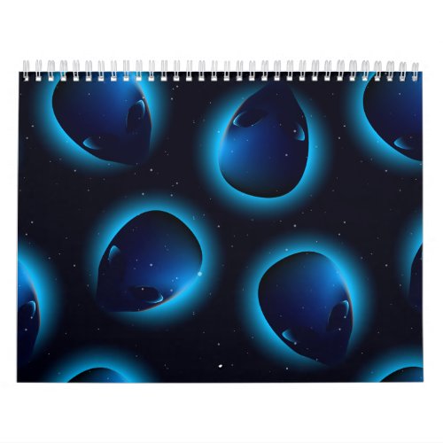 Alien head in space calendar