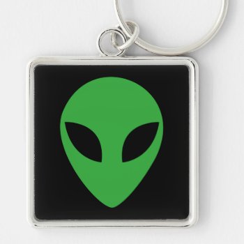Alien Head Keychain by SierraGraphicDesign at Zazzle