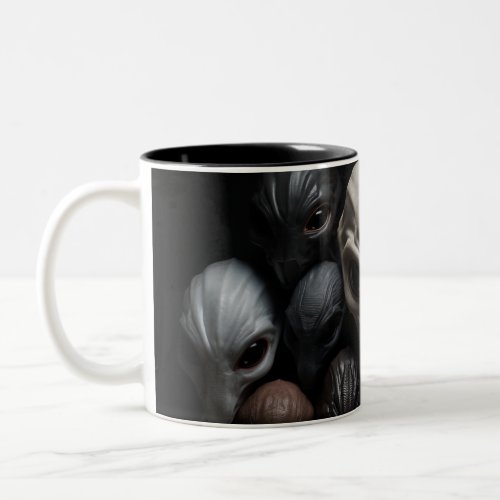 Alien Head Knolling Two_Tone Coffee Mug
