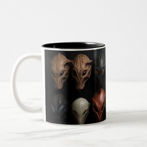 Alien Head Knolling Two_Tone Coffee Mug