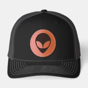 Alien Head Leather Patch Hat