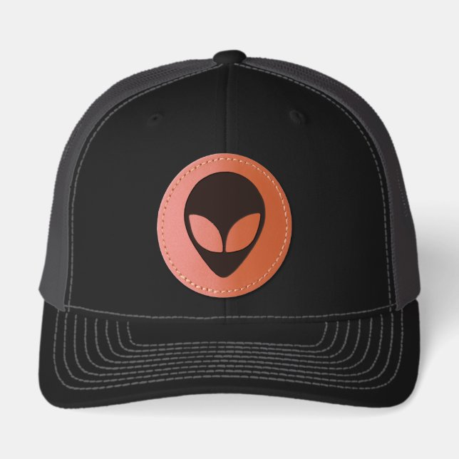 Alien Head Leather Patch Hat (Front)